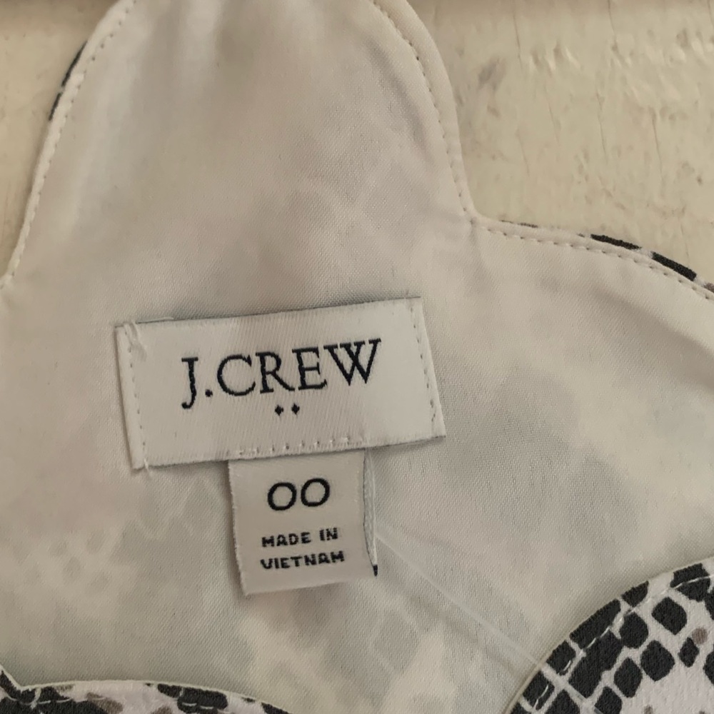 J. Crew Scallop Neck Snake Print Cami in Black & White - Picture 10 of 10